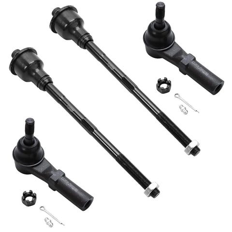 12 Piece Front End Suspension Kit For 2001 2010 Chevy Silverado 2500HD Pro Grade Replacement Includes Pitman Arm 3 Groove And Ball Joints Tie Rod Ends Upper Lower Control Arms Sway Bar Links For A Smooth Quiet Ride, black tie rod ends with hardware