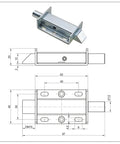 4 Inch Spring Press Push Pull Telescopic Latch Door Hinge For Industrial Equipment Cabinets, Heavy Duty Impact Type Lock, Zinc Blue