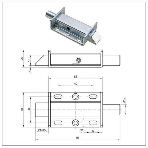 4 Inch Spring Press Push Pull Telescopic Latch Door Hinge For Industrial Equipment Cabinets, Heavy Duty Impact Type Lock, Zinc Blue