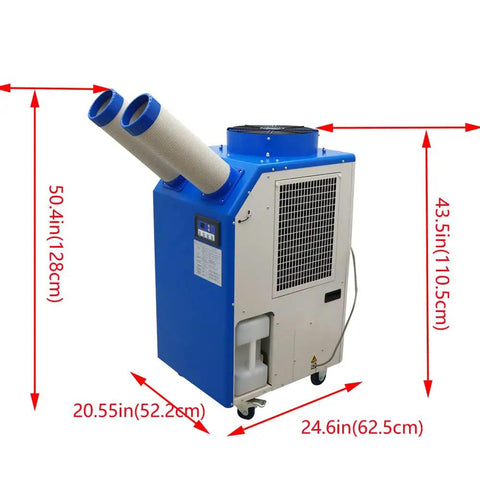 Heavy Duty Mobile Evaporative Air Cooler With Adjustable Airflow And Temperature Settings 14L Removable Water Basin and Drain Valve