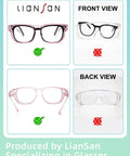 Comparison of safety glasses fit with prescription glasses showing light pink Safety Glasses That Fit Over Eyeglasses For Women Anti Fog Goggles ANSI Z87 1 Certified.