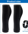 Ergonomic Bike Grips With Shock Absorption, Dual Density Silicone for 22.2mm Handlebars, black pair with clamp, product size shown