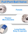 Full Port Stainless Steel 304 Ball Valve Heavy Duty for Water Oil and Gas with Blue Vinyl Insulated Locking Handles
