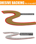 Back view of Red S Logo Emblem For Porsche Tailgate Badge Dope Compatible With 911 991 992 718 Cayenne adhesive backing
