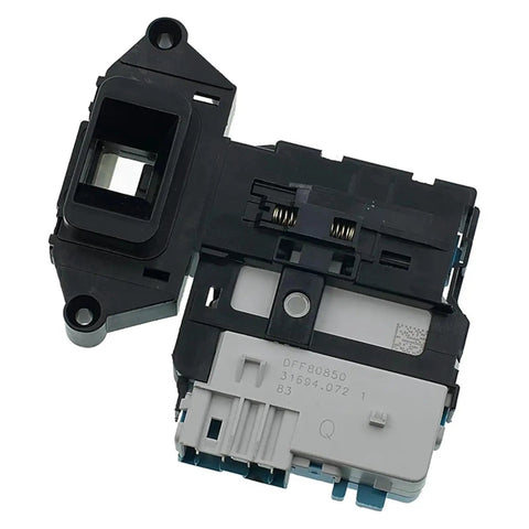 Front Load Washer Door Lock Latch Switch Assembly EBF49827801 Fits LG Washers, black plastic and metal replacement part