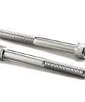 20 Pack 3/8 16 By 3 1/2 Inch Socket Head Cap Screws Built Top Notch From 304 Stainless Steel For Tough Jobs, showing two bolts with hex drives.