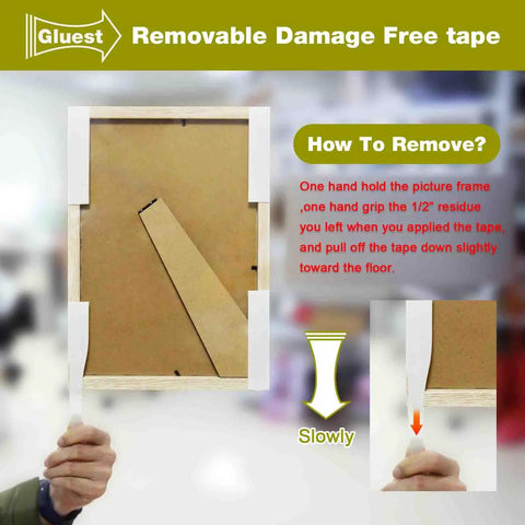 Damage Free Double Sided Tape Three Quarters Inch Wide By Twenty Feet Removable Mounting Strips For Posters Photos Art Rugs And Carpets Heavy Duty Wall Adhesive Foam Tape For Damage Free Hangs used to remove frame backing