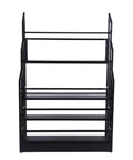 No Fuss Heavy Duty Three Tier Commercial Textile Fabric Roll Organizer Built Like A Tank With Detachable Rods For Vinyl Spools Keeping Your Workroom Tidy And Rolling Right, black metal rack, front view