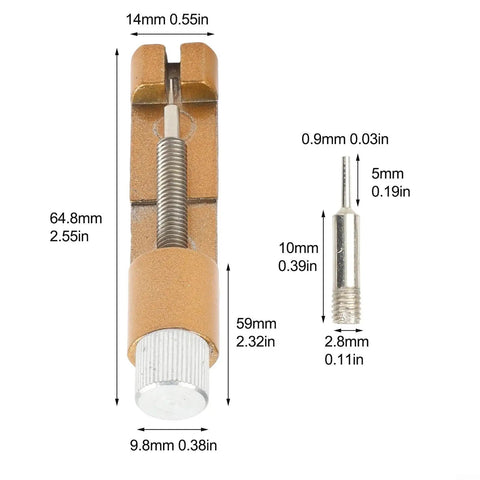 Heavy Duty Metal Watch Link Remover Tool With Micro Adjustment Slider For 14-26mm Stainless Steel Bands Gold Tone Strap Adjuster Kit