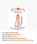 Front view of VEVOR Timber Claw Hook, orange four-claw log grapple with 31in max opening