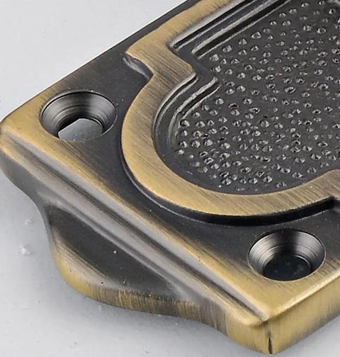 Close-up view of Heavy Duty Brass Barrel Bolt Door Lock showcasing the full copper slide latch design and bronze finish.