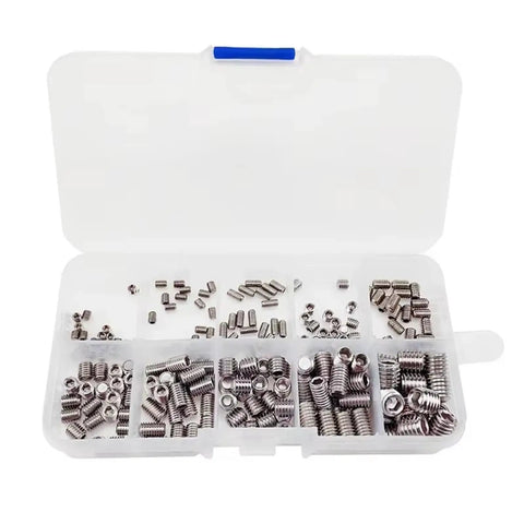 Durable RC Car Spare Parts Kit With 200 Pieces Of Hex Socket Headless Grub Screws M3 M4 M5 M6 M8 Stainless Steel Flat Point Tapered End Box Set