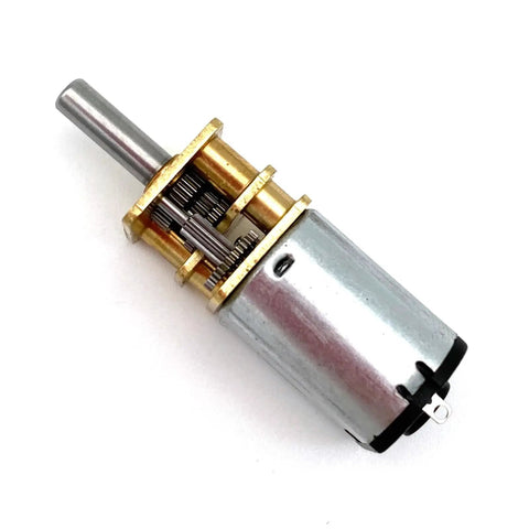 Rock Solid DC 12V Micro Speed Gear Motor With N20 Mini Metal Electric Reducer showcasing its metal housing and internal gears.