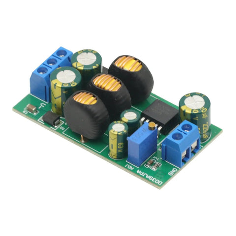 20W DC To DC Dual Output Converter Module With Positive And Negative Rails Wide Input Three Point Six To Thirty Volts Adjustable From Plus Three To Plus Thirty And Minus Three To Minus Thirty Volts A Dope Must Have DIY Boost Buck Regulator, green PCB with capacitors and inductors