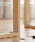 Heavy Duty Stainless Steel Corner Bracket For Furniture Reinforcement And Shelf Stabilization Right Angle Support in use