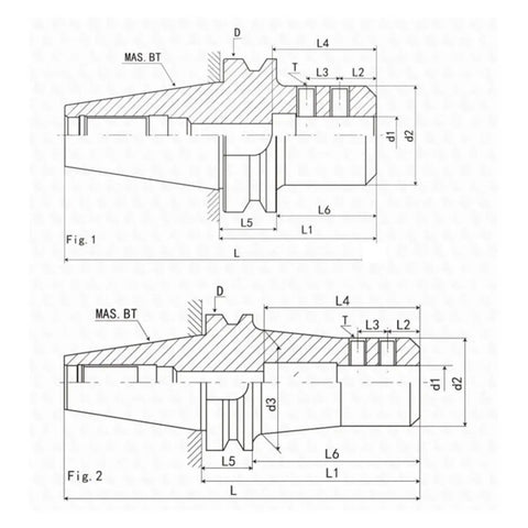 Premium BT50 CNC Collet Offering SLN40 U Type Side Fixed Fitment with detailed dimension diagram for precision grinding.