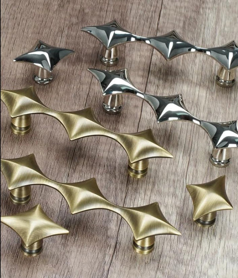 Spruce Up Your Day To Day Kitchen Cabinets Or Lazy Sunday Bathroom Vanities With These Clean Star Design Drawer Pulls In Crisp Silver Finishing That Brings Major Vibes Home - silver and brass star drawer pulls