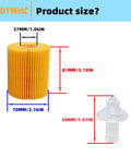 Oil Filter Kit For Lexus And Toyota SUVs And Trucks Heavy-Duty Replacement Filter Set With 70mm By 81mm Core Size Diagram