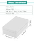 IP65 Waterproof ABS Plastic Project Box Power Control Enclosure 200x120x56mm with product specifications