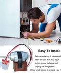 Refrigerator Evaporator Fan Motor 3015924900 D4612AAA36 DC 13V Replacement Easy Install with person demonstrating installation