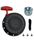 Universal Pull Start Assembly For Honda And Clone 196cc To 224cc Portable Generators And Engines Fits 4 Bolt Or 6 Bolt Recoil Starters 47mm Pulley Height No Fuss Replacement Cord Rope Kit with handle and accessories