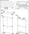 Assembly instructions for the Sturdy Stainless Steel Broom Holder Organizer with Movable Closet Storage Cabinet and Mop Rack.