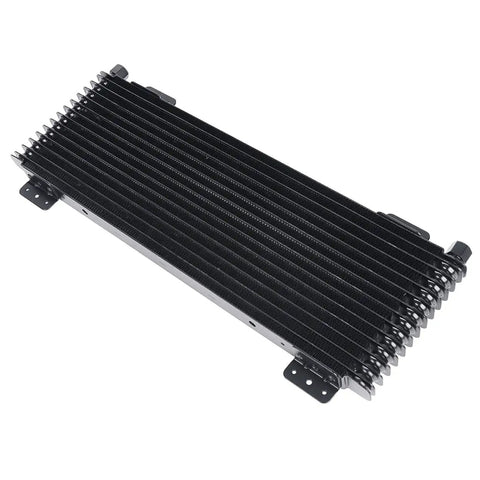 Low Pressure Drop Transmission Oil Cooler Kit Black 8.5 By 22.75 By 1.3 Inches With Mounting Hardware For Heavy Duty Rigs And Trucks Up To 40,000 GVW LPD47391, angled view