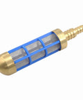 Brass Heavy Duty Inlet Filter For Hose With Three Quarter Inch And One Half Inch Barbs Stainless Steel Screen And Nylon Frame