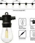 102Ft Outdoor String Lights 18 Dimmable LED Bulbs, Waterproof Patio Lights For Backyard Porch Garden diagram