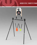 AR500 Steel Target Kit for Shooting Stand System with silhouette and gong targets, adjustable frame, and hardware pack.