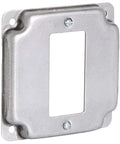 1 Gang Rocker Switch Electrical Box Cover, 4 Inch Square, Half Inch Raised, Galvanized Steel, Surface Mount Junction Box Cover for Exposed Wiring
