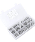 Genuine 304 Stainless Steel Spring Hose Clamps For Fuel Lines And Air Vacuum Pipes. Super Tough Anti Rust Silver Clips Fit 6.5 To 18mm Engine Bays And Petrol Hoses For Quick Repair Jobs And Heavy Duty Auto Work Today. 160-piece organizer box, 6.5-18mm