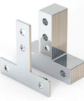 10 Set T Bracket Kit For 6mm T Slot Aluminum Profiles With 40 M5 T Slot Nuts And 40 M5x8mm Stainless Hex Socket Cap Screws Built Tough Pro Grade Aluminum Extrusion Connector Brackets And Corner Brace Plates, silver aluminum corner brackets