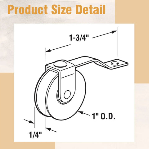 Product size detail for 4 Pack Sliding Screen Door Rollers With Tension Springs And 1 Inch Ball Bearings For Top And Bottom Tracks.