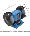 Badass 5 Inch Desktop Bench Grinder With Dual 36 And 60 Grit Wheels And Built In Work Light Designed For Sharpening Blades Polishing Hardware And Crushing Tough Diy Tasks At Home, showing size and details.