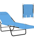 Folding Chaise Lounge Chair For Poolside Sunbathing And Outdoor Relaxation With Adjustable Backrest And Reclining Positions