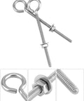Ten Pack Eye Bolts One Quarter Inch By Four Inch Stainless Steel With Nuts For Hanging Or Securing Cables Outdoor Ready Durable Heavy Duty Hardware With Safe Working Load Up To 160 Lbs shown in detailed view