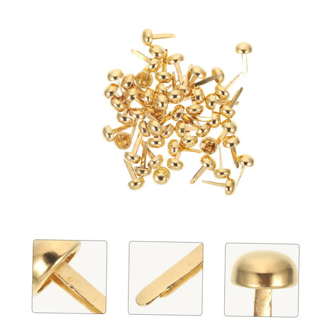 100 Pieces Paper Fasteners For Scrapbookers And DIYers, Tiny Nails Tacks Decorative Pins For Photos, Ribbons, Albums, Cards