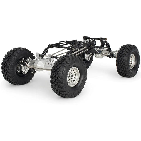 Beefed-Up 1 By 10 RC Portal Axle Set With BTA Servo Mount For Capra 1.9 UTB LCG Cheater Rig 4WS CNC Aluminum One-Piece Housing Silver