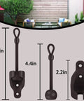 2 Pack Universal Outdoor Roller Shade Replacement Parts Kit with Brackets and End Caps showing bungee balls and sizes in brown