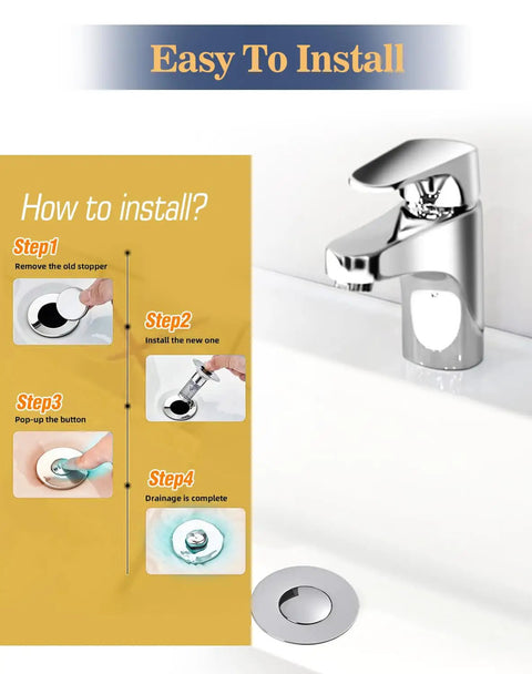 Universal Bathroom Sink Drain Strainer And Pop Up Stopper Featuring A Removable Hair Catcher Plus Stainless Steel Filter Basket To Cut Down The Clog Headache And Keep Drains Running Slick On Most Standard Us Fixtures Smoothly