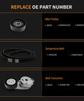 Get Your Dodge Ram Running Like A Dream With This Premium Serpentine Belt Tensioner Idler Pulley Assembly Kit That Replaces Part 38323 For Effortless Engine Performance And Long Lasting Durability On The Road Today. Replacement idler pulley, 6PK2020 belt, and belt tensioner assembly
