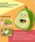 Avocado Plush Stuffed Toy Pillow For Kids And Girls Cute Napping Cushion Cozy Kawaii Throw Pillow Doll Gift For Girlfriend Office Neck Pillow For Travel Cervical Pain Relief with design detail and high-quality material demonstration.