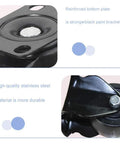 Heavy Duty Swivel Caster Wheels Set Of Four With Solid Brakes Smooth Nylon Rollers For Carts Heavy Furniture floor friendly tough steel brackets close-up of reinforced plate and stainless steel.