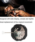 Three Hands Quartz Watch Movement With Double Calendar Kit for Pro Repair and DIY Enthusiasts, showing metal construction