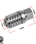 Heavy Duty Test Port Quick Couplings For Diagnostic Equipment One Quarter Inch 18 Female NPTF Threads High Pressure Up To Six Thousand PSI SAE J1502 ISO 15171 1 Compliant, side view with dimensions