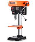 8 Inch Benchtop Drill Press With Five Speed Settings 750 1140 1740 2340 3200 RPM, 0-45 Degree Tilting Table, LED Work Light