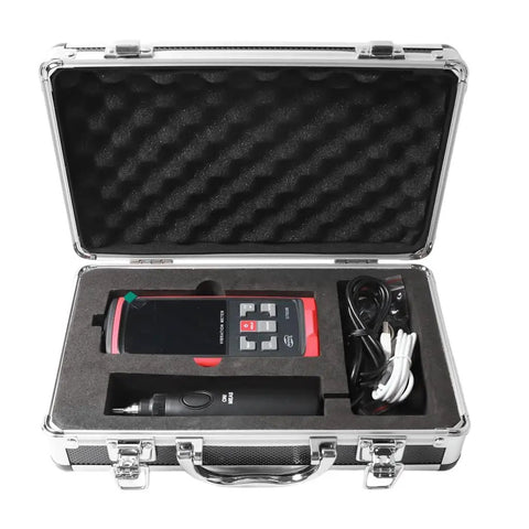 Handheld Digital Vibration Meter 3 In 1 Tester For Motors And Bearings Pro Grade Vibrometer Measuring Acceleration Velocity And Displacement Real Time Waveforms On A HD TFT Screen For Quick Diagnostics in carry case with probe and cables