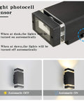 Porch Light With Dusk To Dawn Sensor For Outdoors, Square Up And Down Exterior Wall Sconce, 14W 3000K, ETL Certified