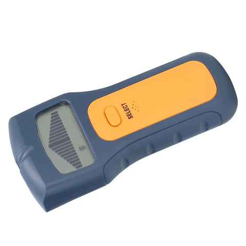 FTVOGUE Wall Scanner Sound Graphic Alarm Depth Position Detection Stud Finder with Double Alert and Wide Application for Metal Wood Wire Live Circuits showing front view with orange button.